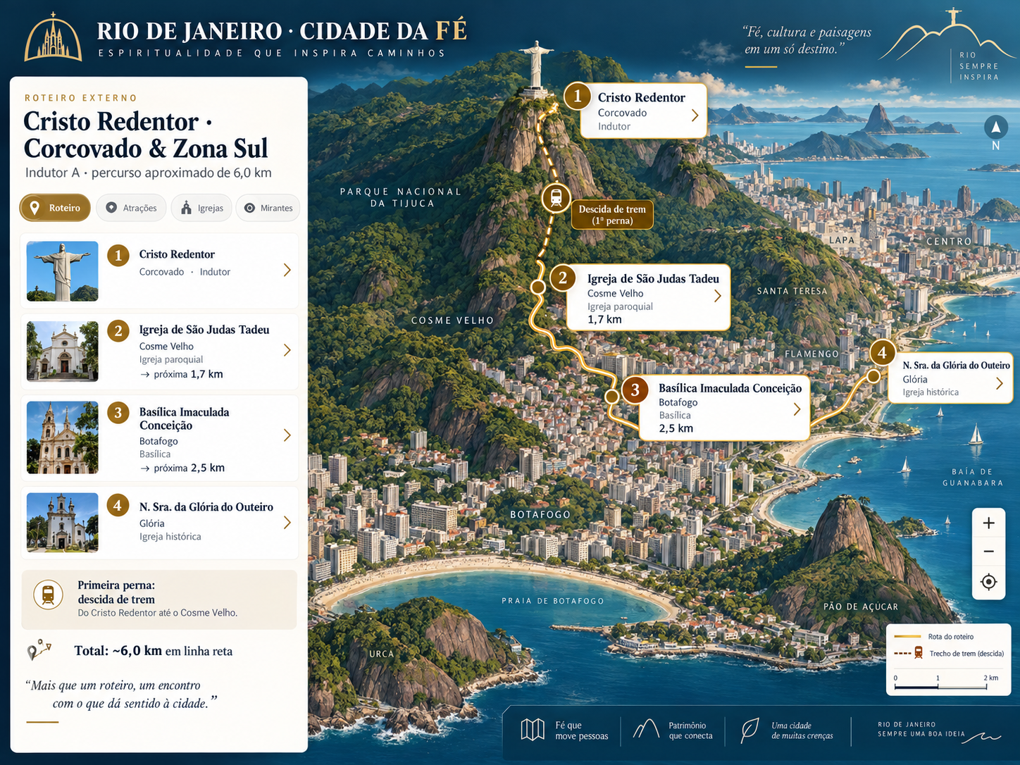 Mapa da experiência Aos Pés do Redentor